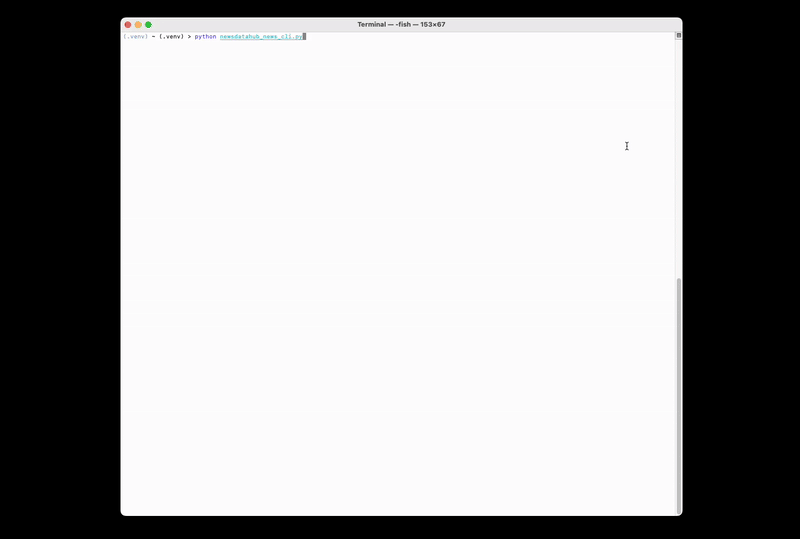NewsDataHub News CLI App Demo